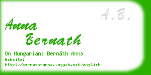 anna bernath business card